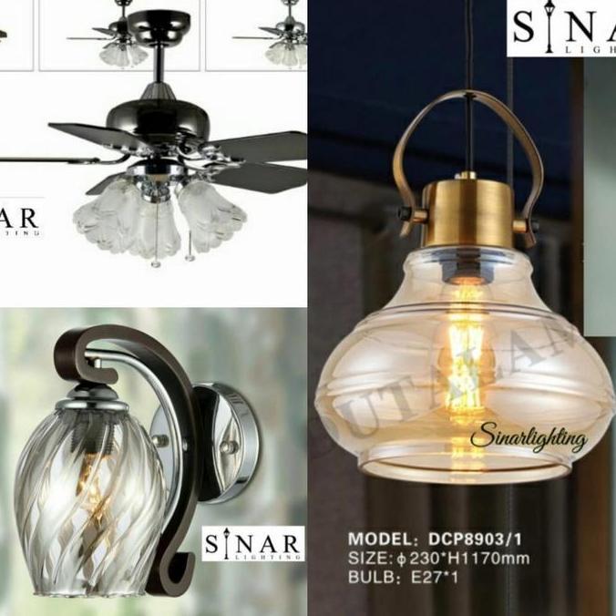 Paket lampu gantung, dinding dan ceiling fan Mr Mujianto