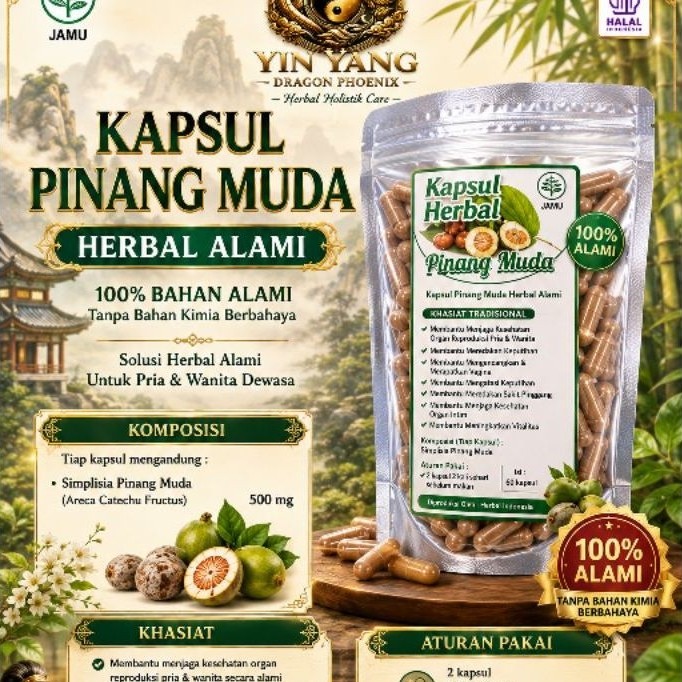 Kapsul Herbal Pinang Muda – Simplisia Pinang Muda 100%