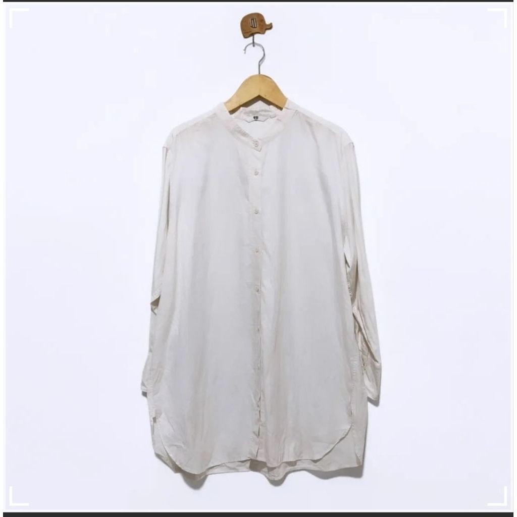Uniqlo Cotton Shanghai Collar White Longsleeve Shirt Original