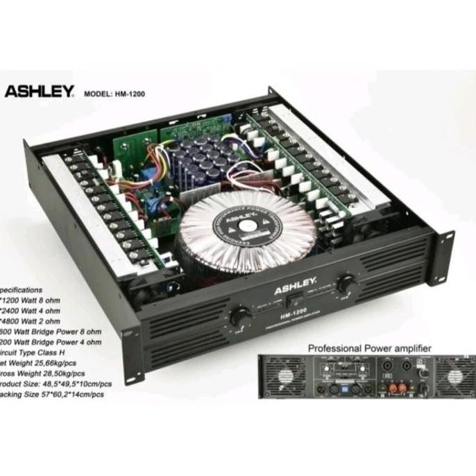 TERBARU - POWER AMPLIFIER Ampli ASHLEY HM1200 HM 1200 4800 watt Subwoofer ORIGINAL