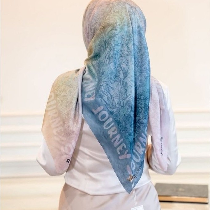 Segiempat Journey KW Granada Hijab Voal Motif Jilbab Journey kw Denay Kw