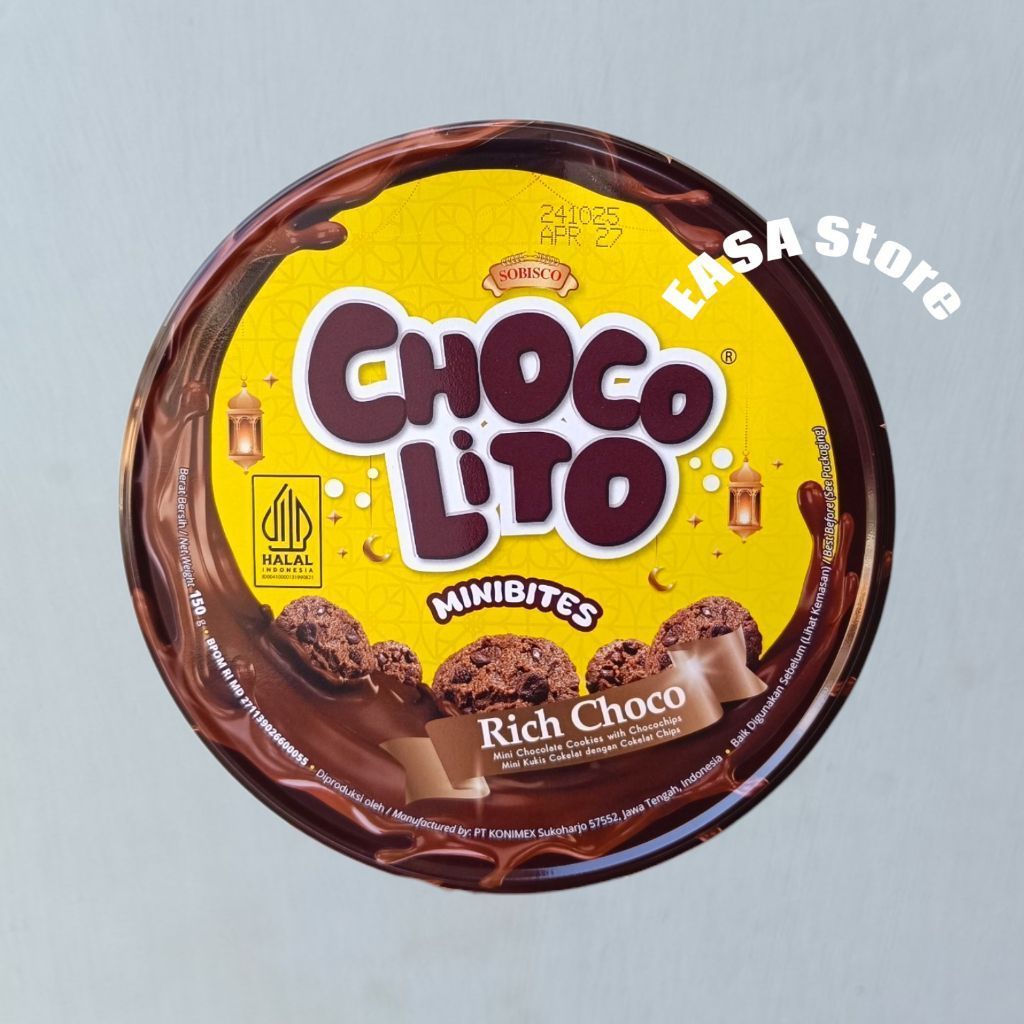 Choco Lito Rich Choco 150 gr Minibites Cookies Sobisco Kaleng