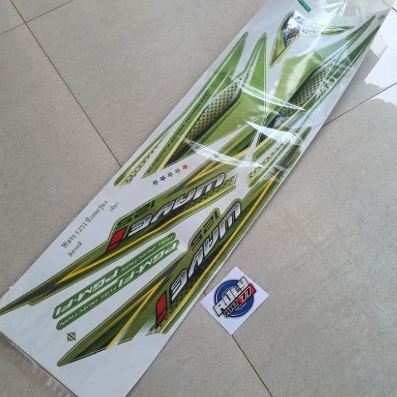 striping wave 125i Supra x 125 hijau