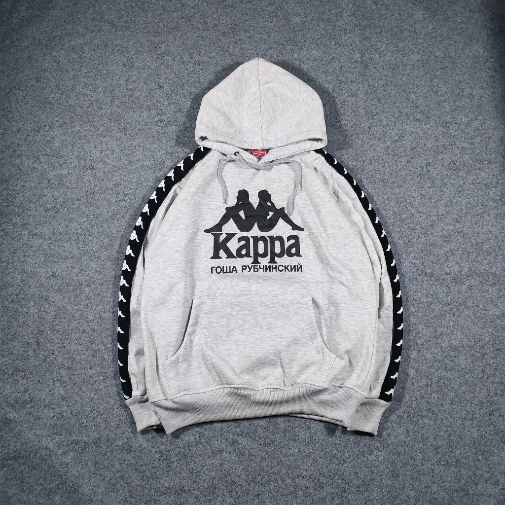 JAKET HOODIE KAPPA TAPPED GREY