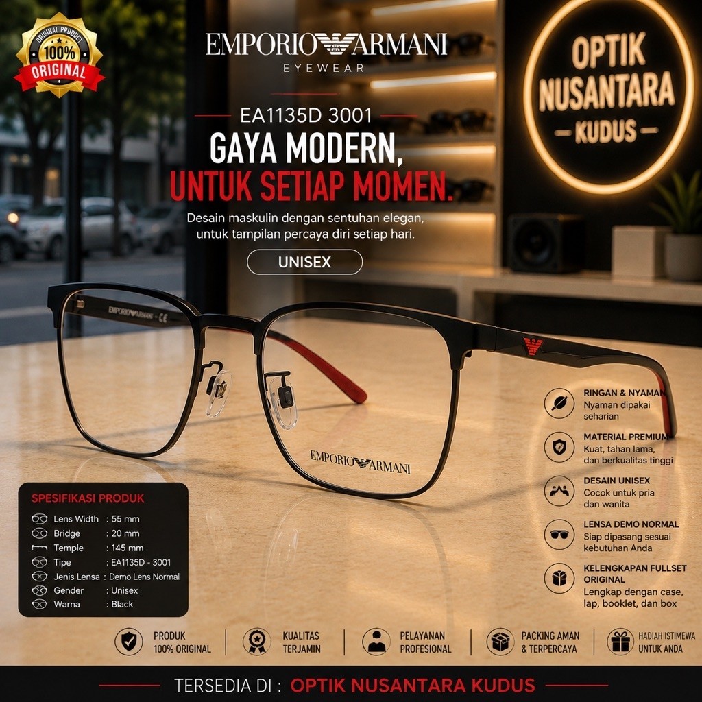 EMPORIO ARMANI FRAME KACAMATA ORIGINAL EA1135D
