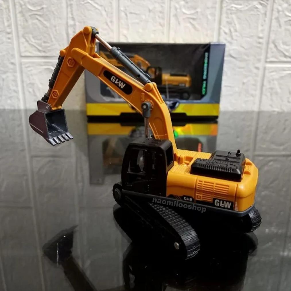 GLW ALLoY truk excavator mainan mobil truck excavator besi mainan truk konstruksi besi engineering t