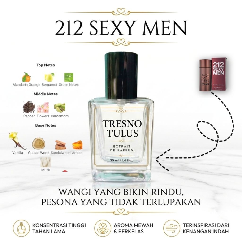 212 SEXY MEN 30 ml | By Luzi Original| Inspired by  Carolina Herrera 212 SEXY | Tahan Lama | Pria & 