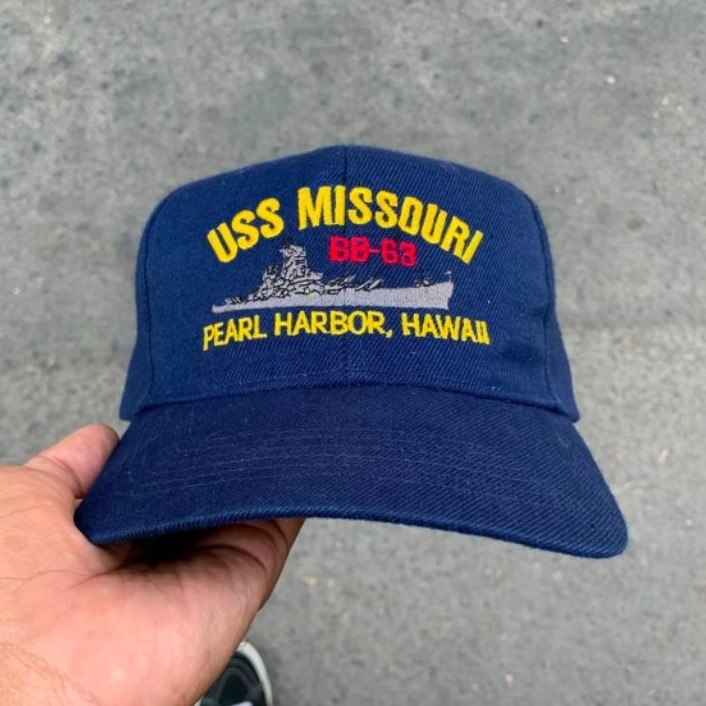 USS MISSOURI BB-63 PEARL HARBOR, HAWAII TOPI VINTAGE