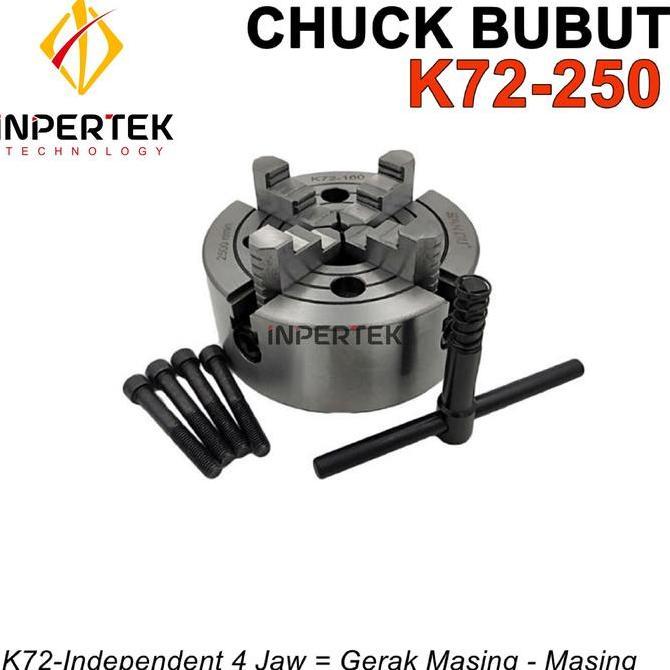 ZISIMAHE Chuck Bubut 10" 4 Jaw K72-250 Claw 10 Inchi Cekam Kaki 4 Independent