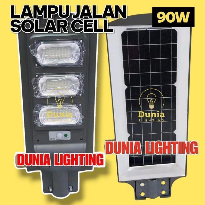 [] Lampu Jalan Led Solar Cell KUNING 90w 90watt Pju panel tenaga surya 90 watt W warm white sreet li