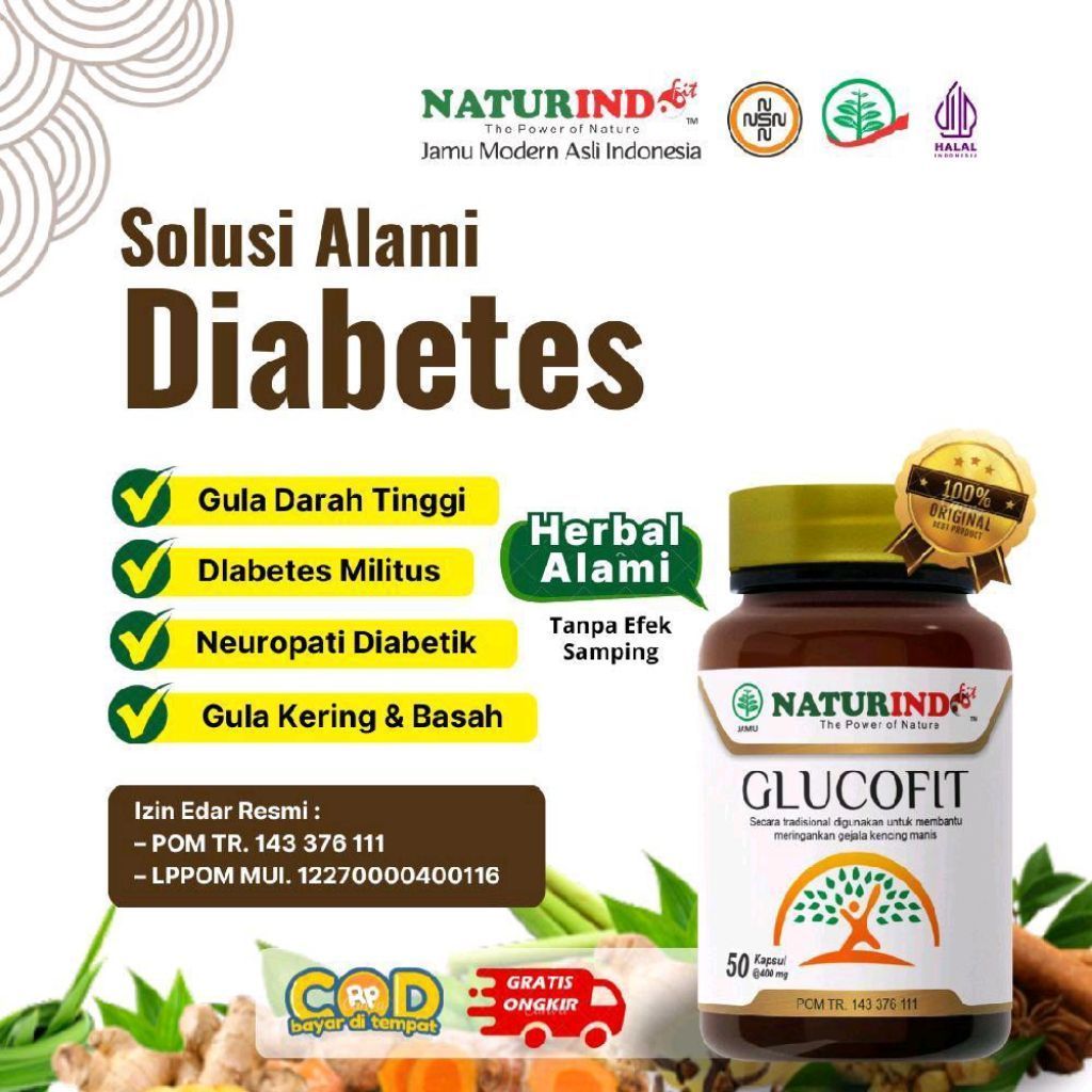 Glucofit Naturindo Herbal Obat Diabetes BPOM || Obat Herbal Diabetes Glucofit BPOM Turunkan Gula