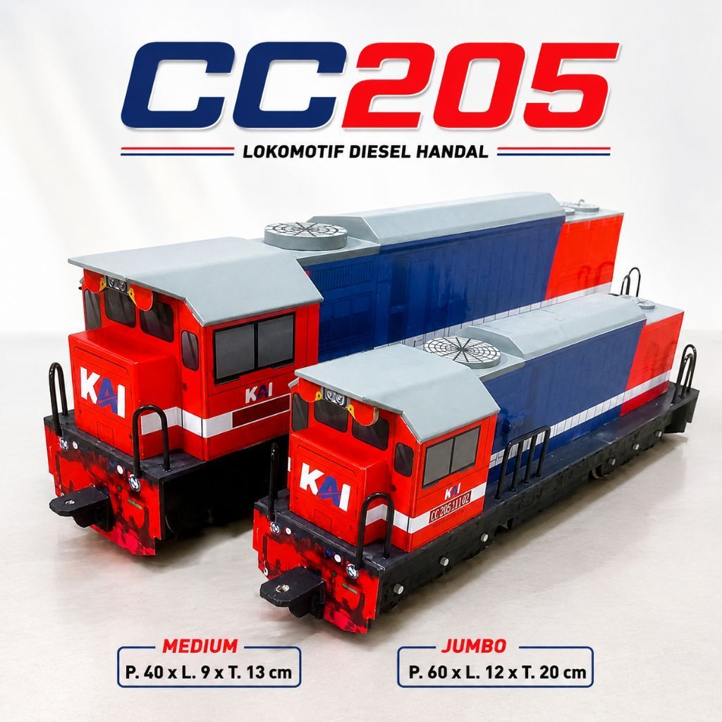 Mainan kereta api cc205 JUMBO + Gerbong