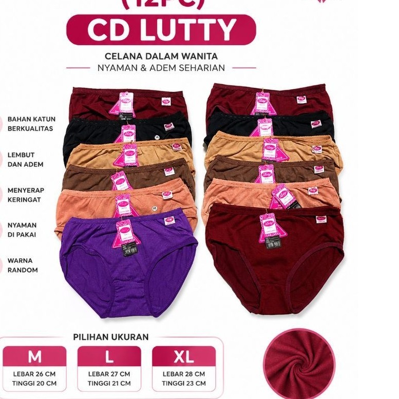 1 LUSIN CD LUTTY 12 PCS CELANA DALAM WANITA DEWASA