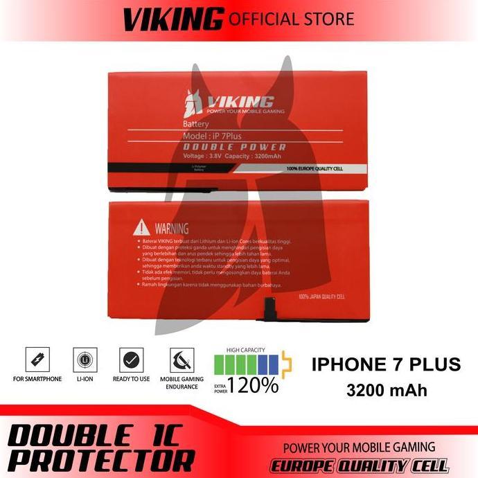 TERBARU - VIKING Baterai Iphone 7 Plus Double Power