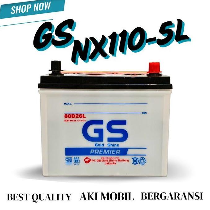Aki Mobil NX110 -5L (80D26L) GS GoldShine AM Aki 80AH