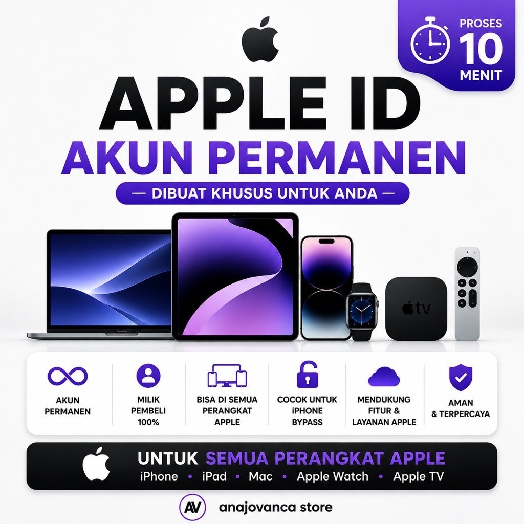 Apple ID Permanen | iPhone iPad Bypass | Garansi Lifetime
