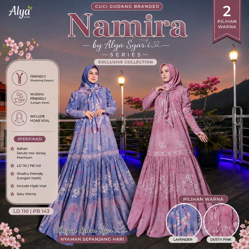 GAMIS NAMIRA SET SERIES BY ALYA SYARI OFFICIAL