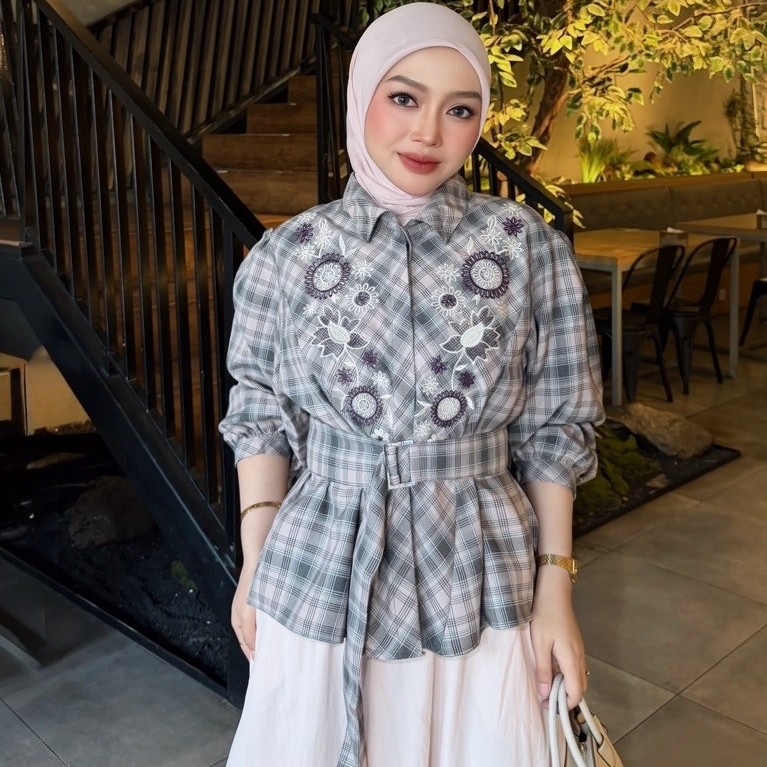 HAGOO BLOUSE PAMELA ATASAN WANITA BLOUSE KATUN BORDIR