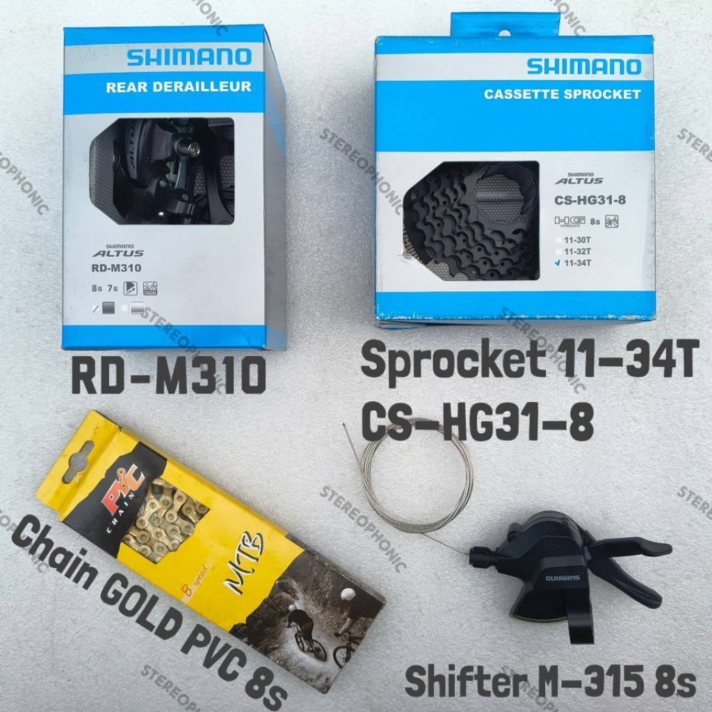 NEW ORIGINAL mini Groupset 8speed Shifter SL-M315 8sp RD M310 Sprocket CS-HG31-8 11-34T Chain PVC OR