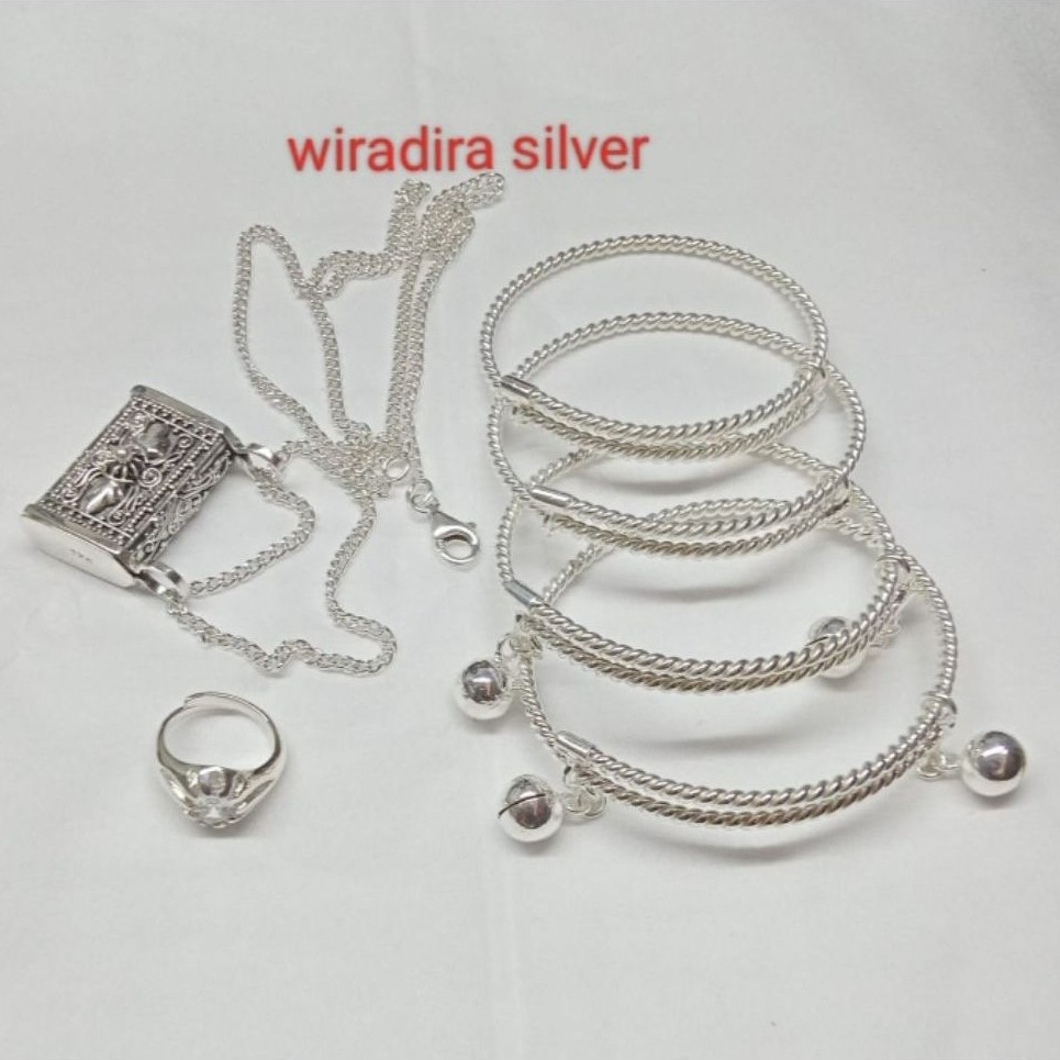 SATU SET GELANG BAYI 3BULANAN PERAK 925