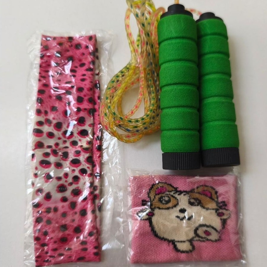 Bandana+ wrist band/hand band+ tali skipping kabel 3in1(Preloved)