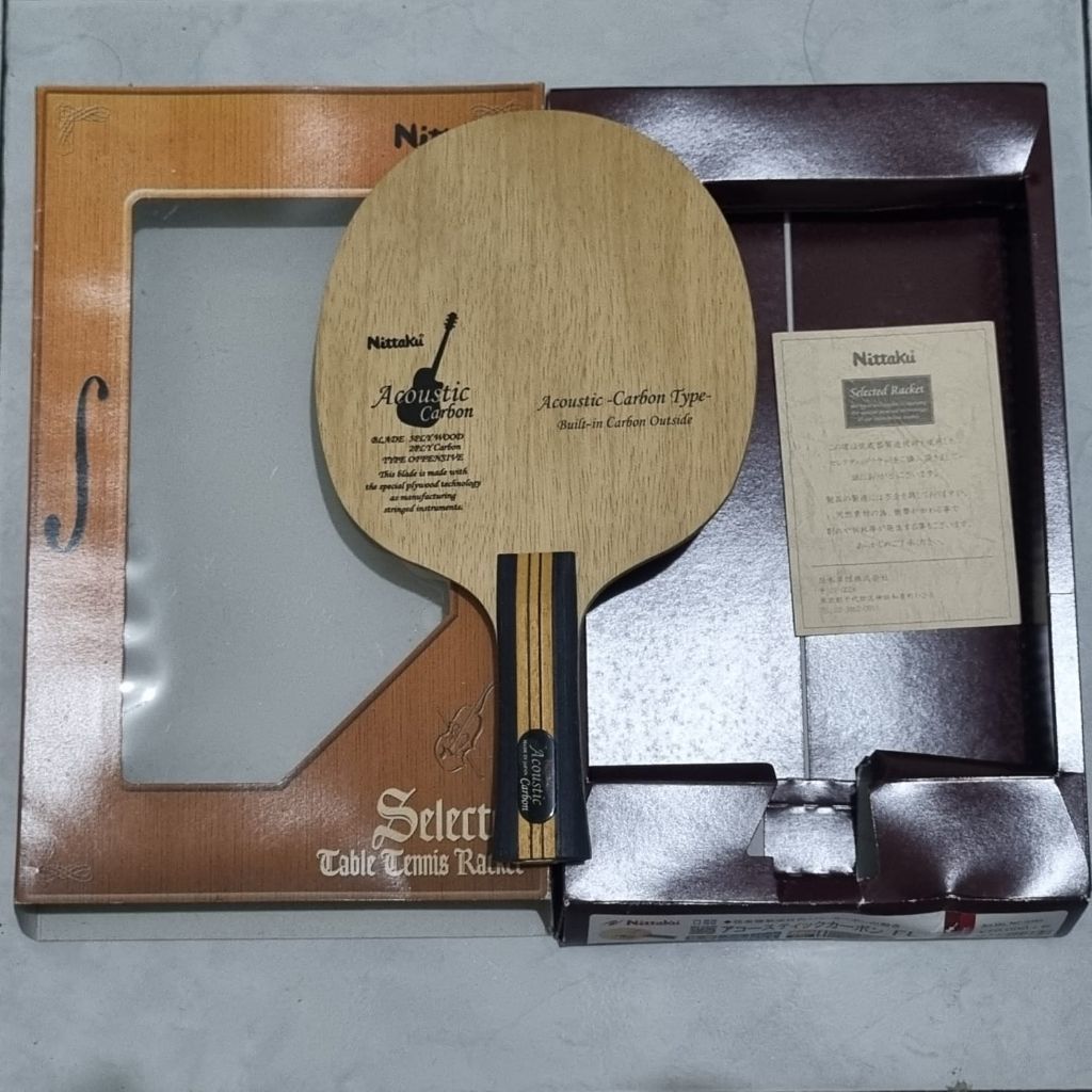 nittaku acoustic carbon fl bat bet blade ping pong