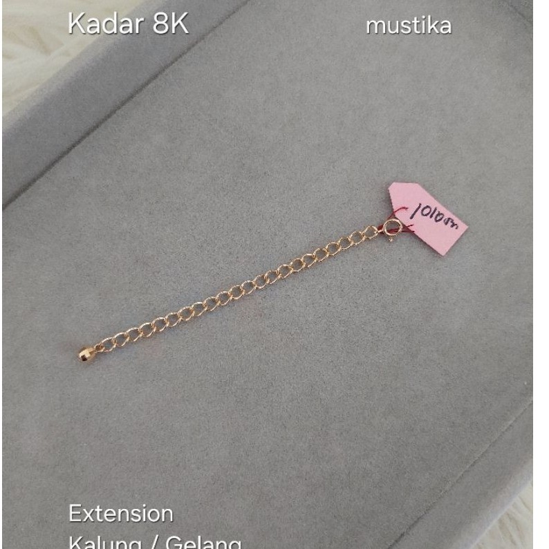 Extension rantai tambahan kalung / gelang - Emas - Kadar 8K - Mustika