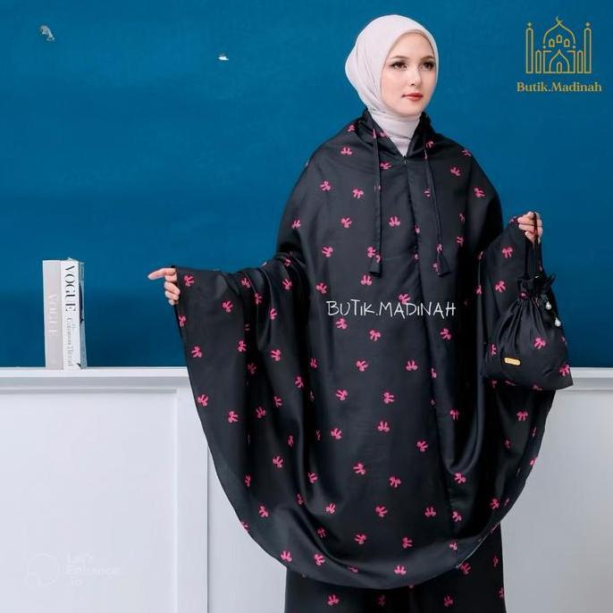 Sendpray- Butik.Madinah Mukena Desa Haura Pita Coquette 2In1 Travel Katun Mikro