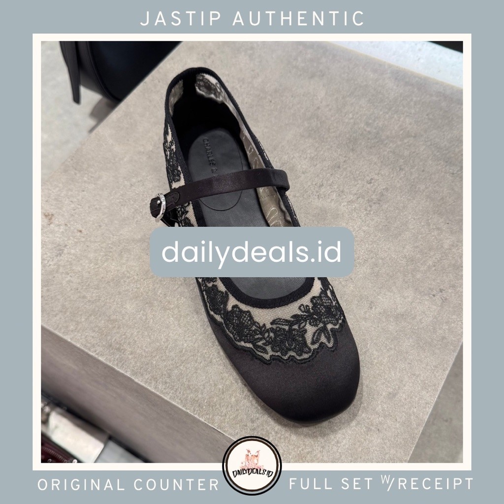 #1-70580310 Satin Embroidered - Jast[p] CK ORIGINAL COUNTER MESH MARY JANE FLATS SHOES SEPATU STORE 