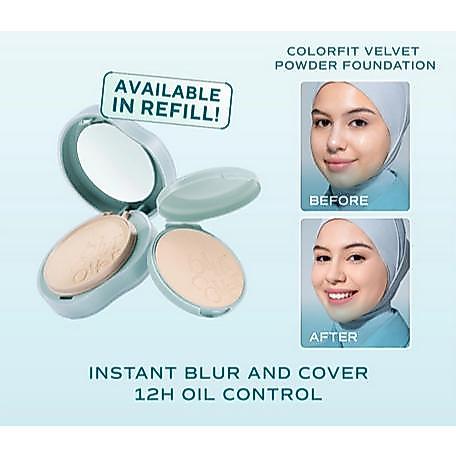 Original (Refill) Wardah Colorfit Velvet Powder Foundation Bedak Compact Beda