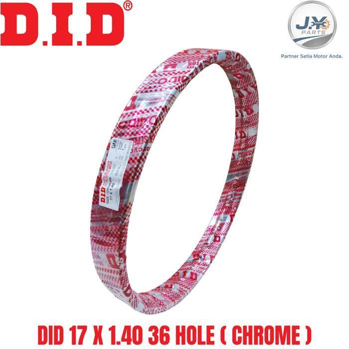VELG MOTOR DID 17X140 CHROME 36 HOLE - VELK JARI JARI DID RING 17 X 1.40 LUBANG 36 SILVER CHROME ORI
