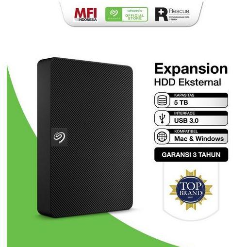 ruzztree  - seagate expansion hardisk eksternal 5tb - hitam