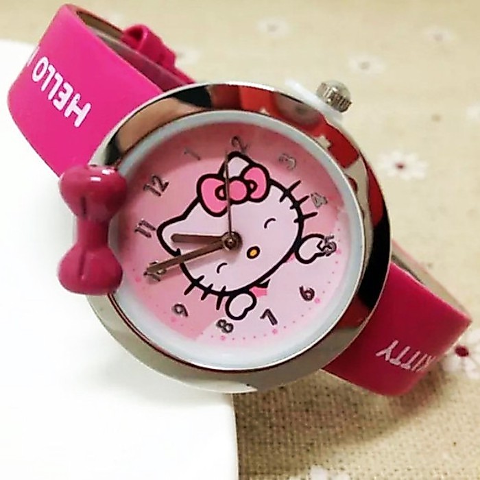Children's Cartoon Hello Kitty Watch Girl KT Cat Cute Pink Watch Analog Student Quartz Watch