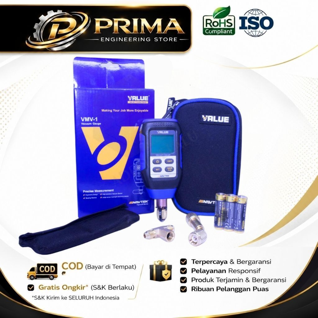 Digital Gauge Vacuum Pump VALUE untuk Vacuum Pump / Vacuum Gauge Digital Value VMV-1 untuk Vacuum Pu