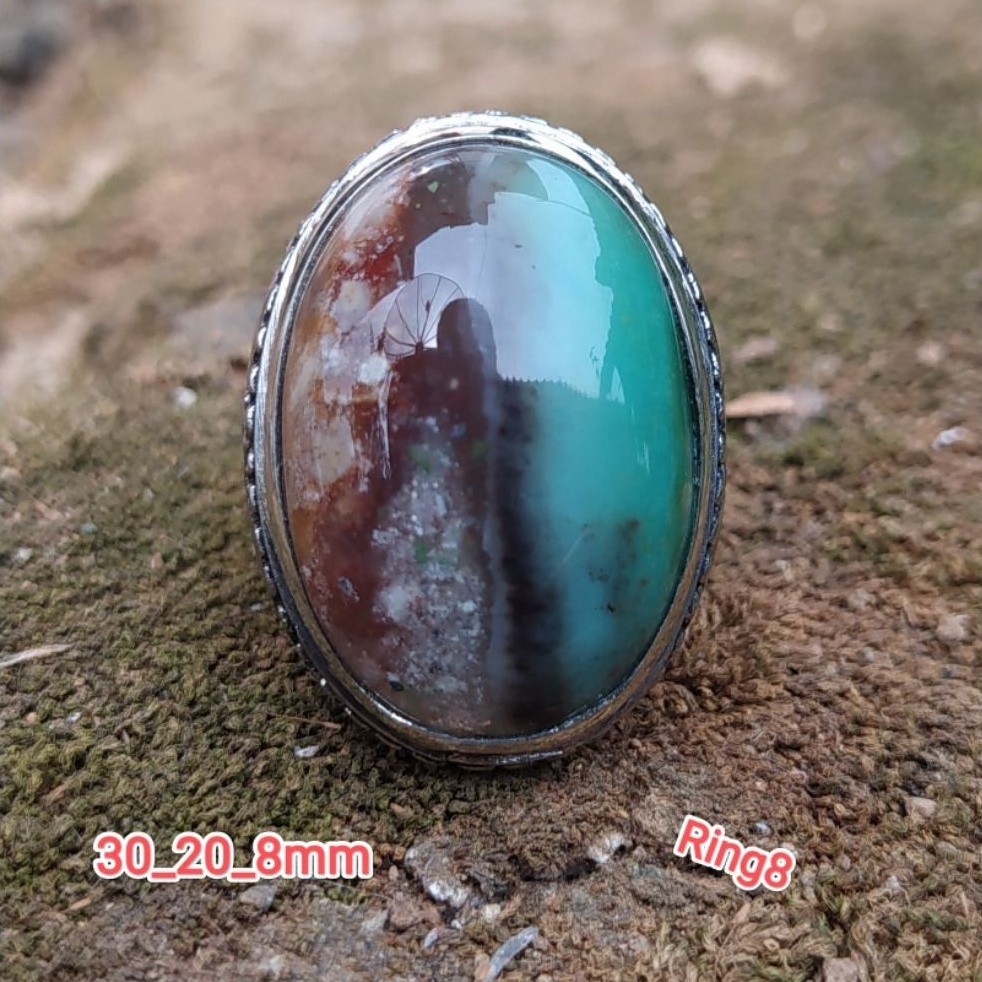 batu akik cincin pancawarna ijo batu garut cristal material odim berkualitas HQ siap pakai