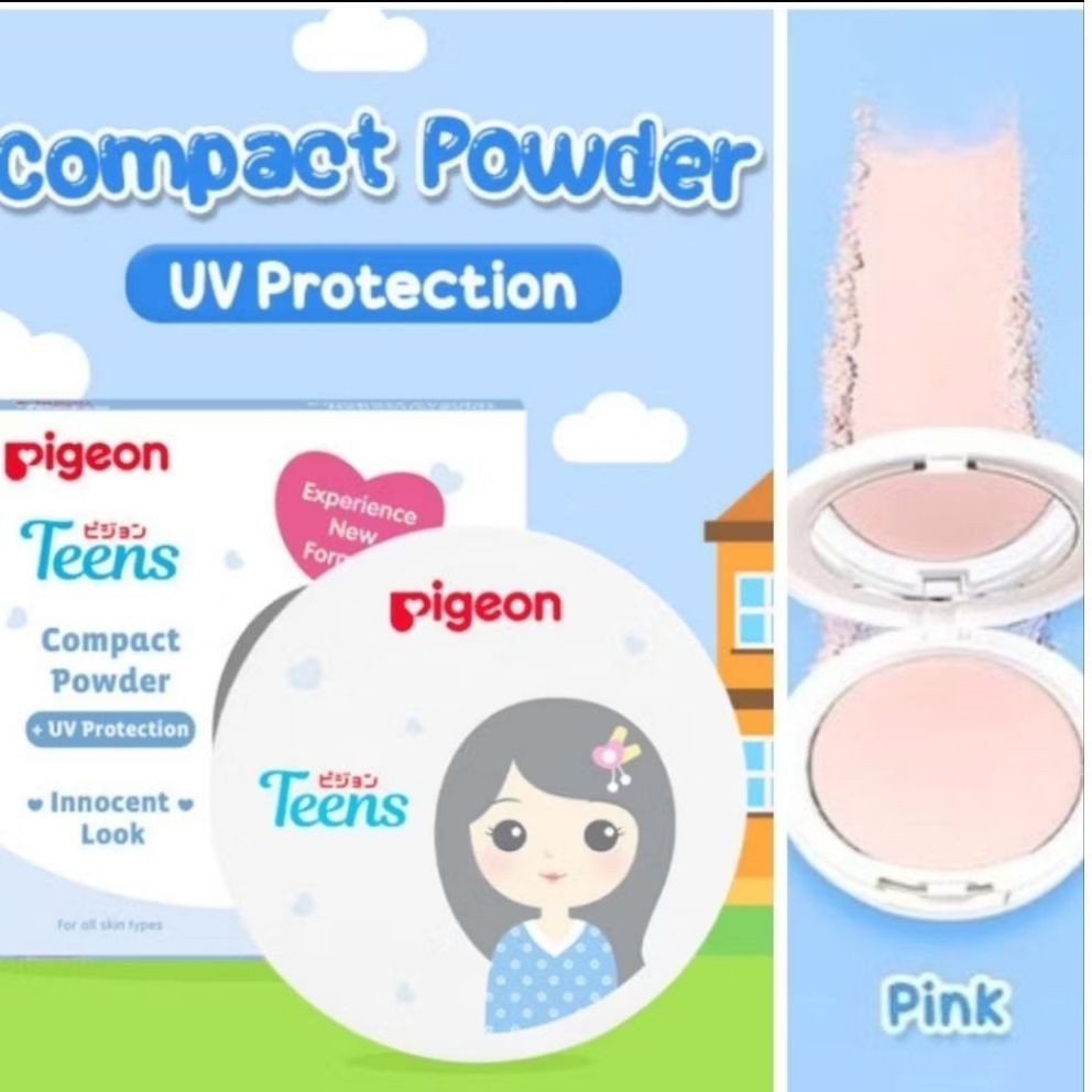 Pigeon Teens Compack Powder UV Protection - PINK - Bedak Wajah Remaja
