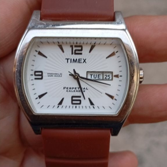 jam tangan minusan timex perpetual calendar indiglo second preloved original