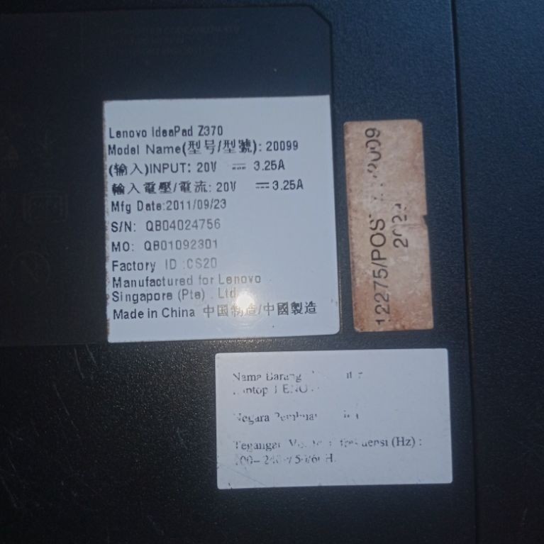 LCD LAPTOP LENOVO IDEAPAD 370 COPOTAN GAMBLING