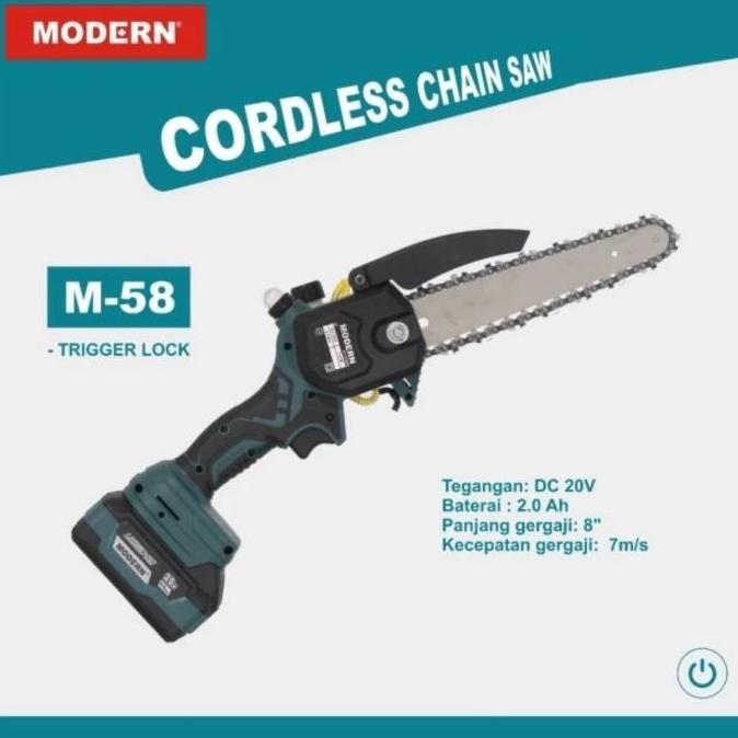 DAMELOPO MODERN M-58 BRUSHLES MINI CORDLESS CHAINSAW 20 VOLT