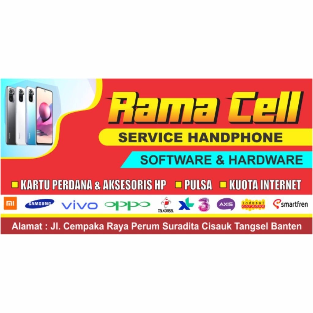 Spanduk Service Handphone Software & Hardware Custom Nama Toko