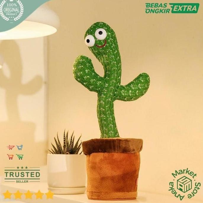 Dancing Singing Cactus Mainan Boneka Anak Viral Original