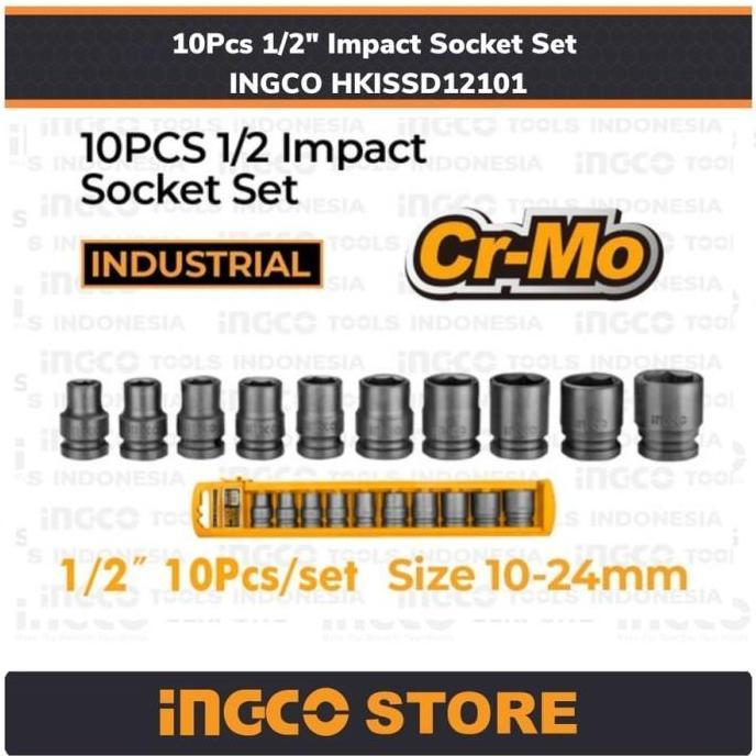 DAMELOPO INGCO HKISSD12101 Kunci Sok Soket Set 1/2" / Impact Socket Set 1/2"