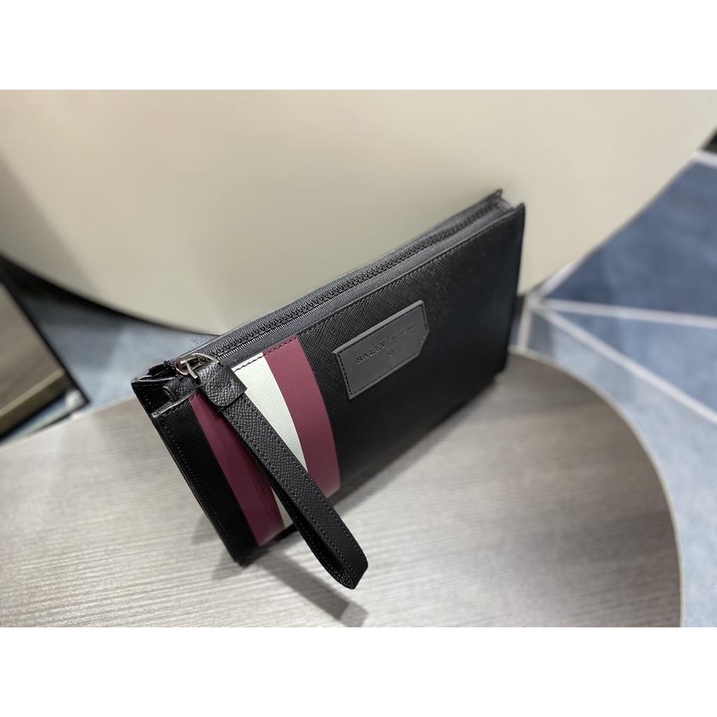 Original Bally Men'S Clutch Bag First Layer Cowhide