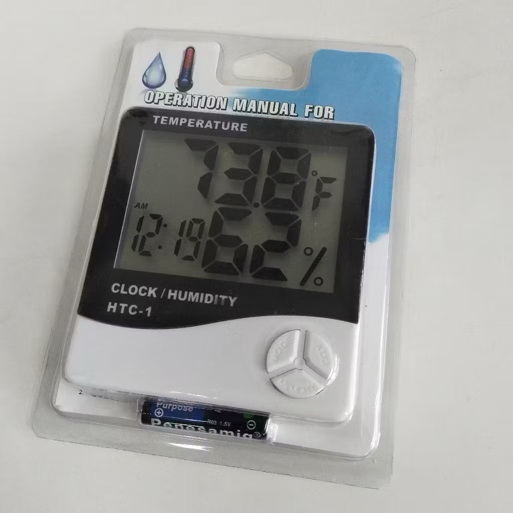 Termometer Ruangan Digital- Thermometer Hygrometer Digital Higrometer Termometer Ruangan Clock Tempe