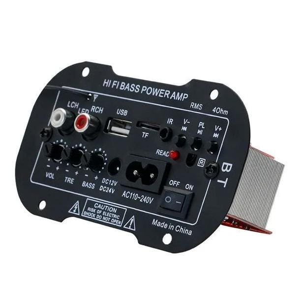 DC 12V 24V AC 220V Amplifier Ampli Mini Board Audio Bluetooth USB FM Radio TF Player Subwoofer Mobil