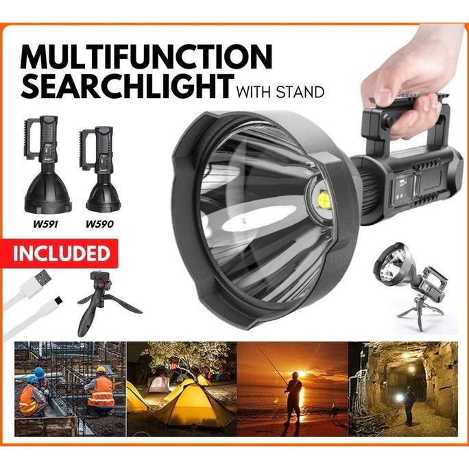 Licx- Senter Led Sorot Jarak Jauh Super Terang X000 W590/W591 Lampu Senter Jumbo B Lamp Led Multifun