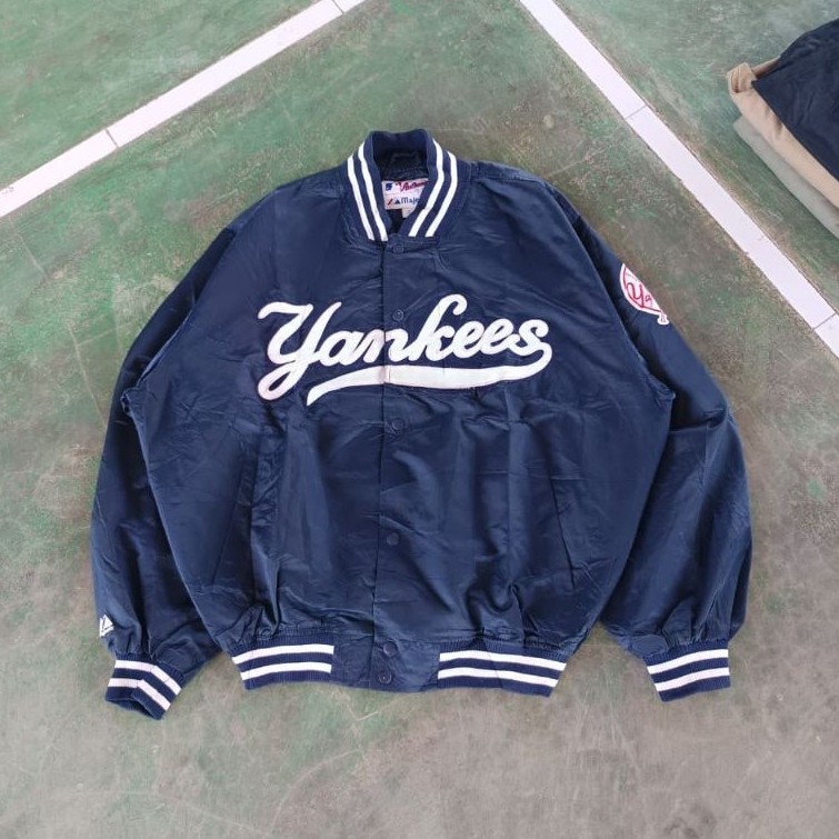 vintage 90's majestic yankees varsity jacket