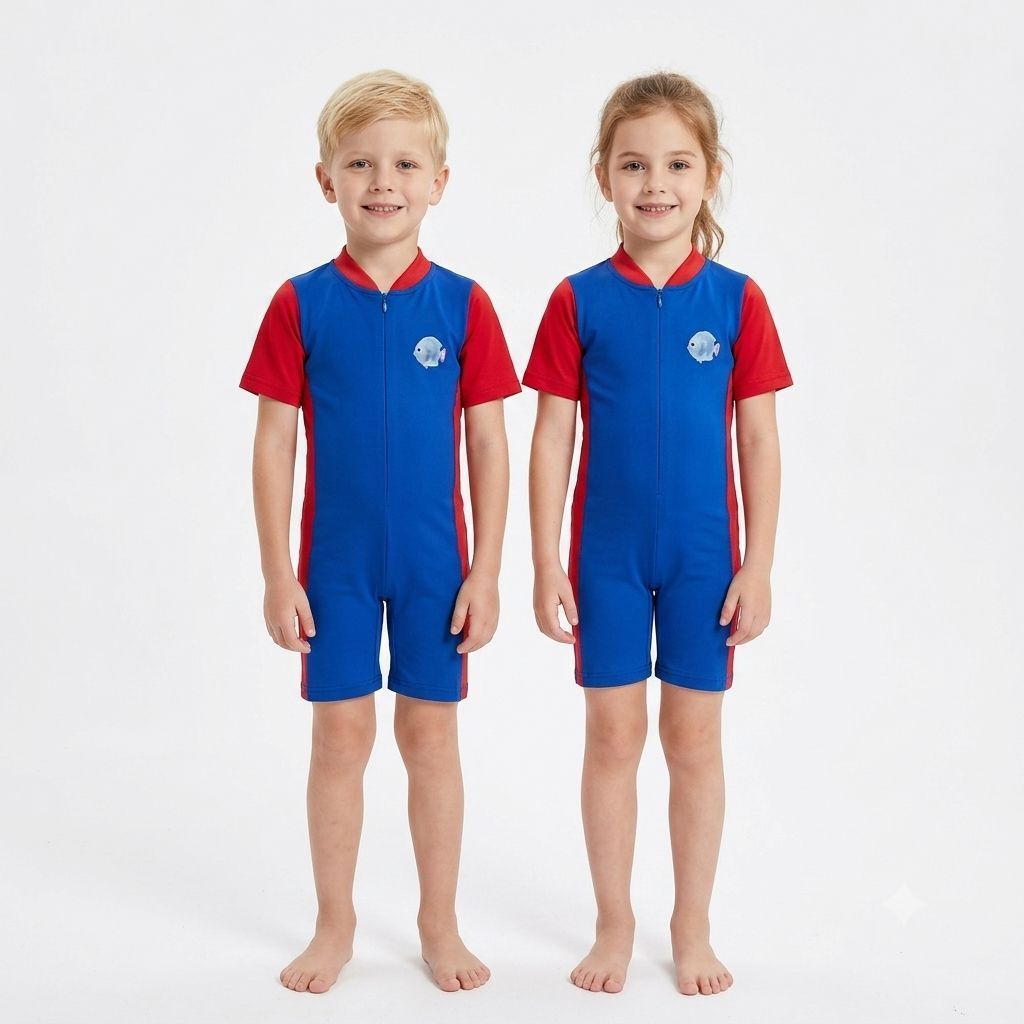 CHIODA 7294 Baju Renang Anak Tangan Pendek Biru Merah
