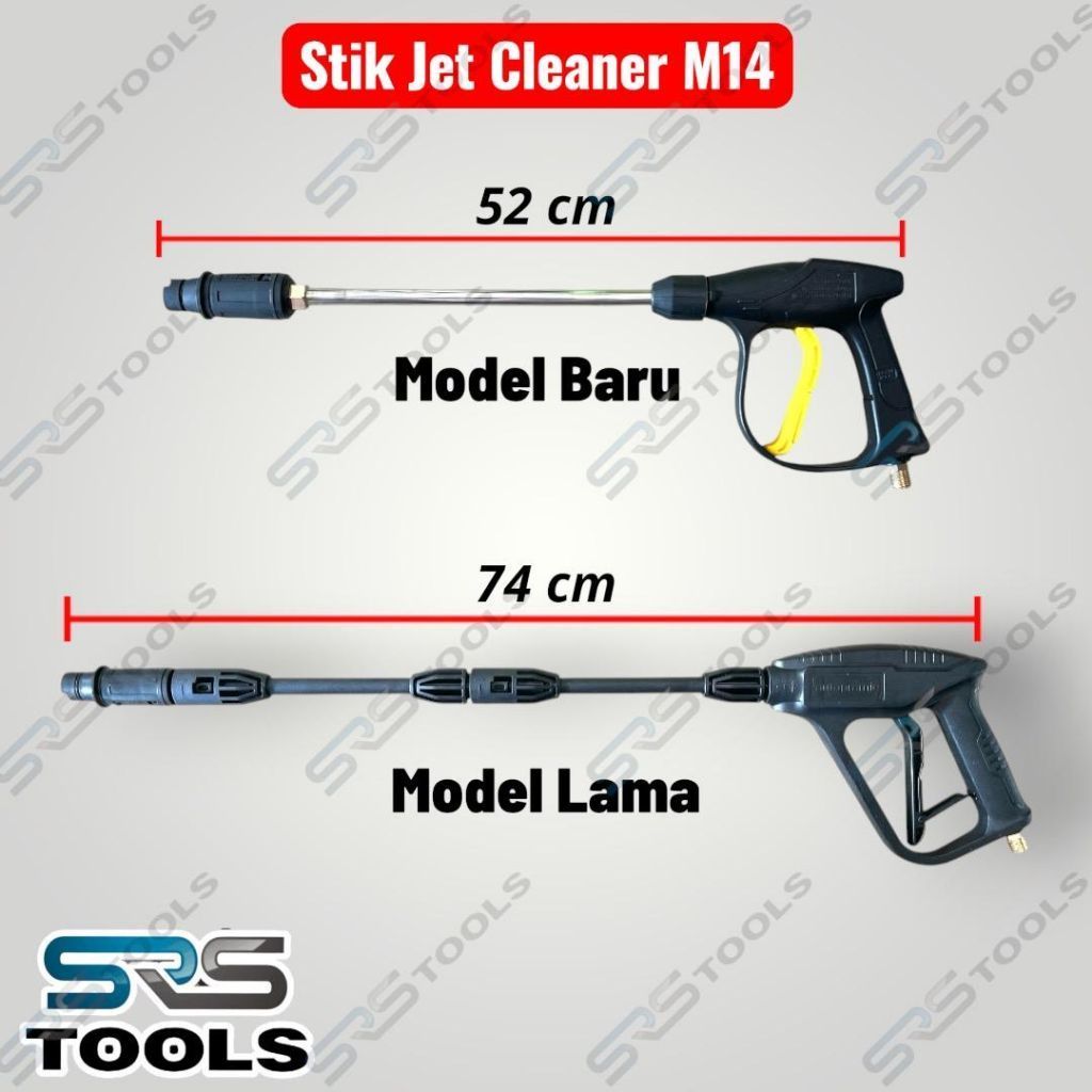 Stik Jet Cleaner Panjang M14 Patah Sambung 3 Bagian / Tembakan High Pressure Washer Drat M14