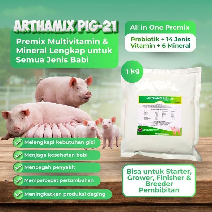 Arthamix Pig 1 Kg - Suplemen Babi - Premix Babi - Suplemen Ternak 1 kg
